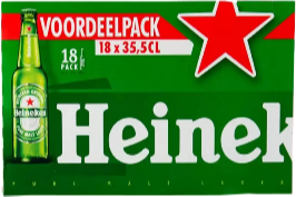 Heineken doos met 18 flesjes van 35,5cl Heineken doos met 18 flesjes van 35,5cl